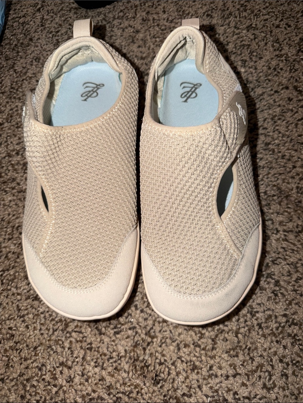 Light Beige Slip-On Athletic Shoes for Women